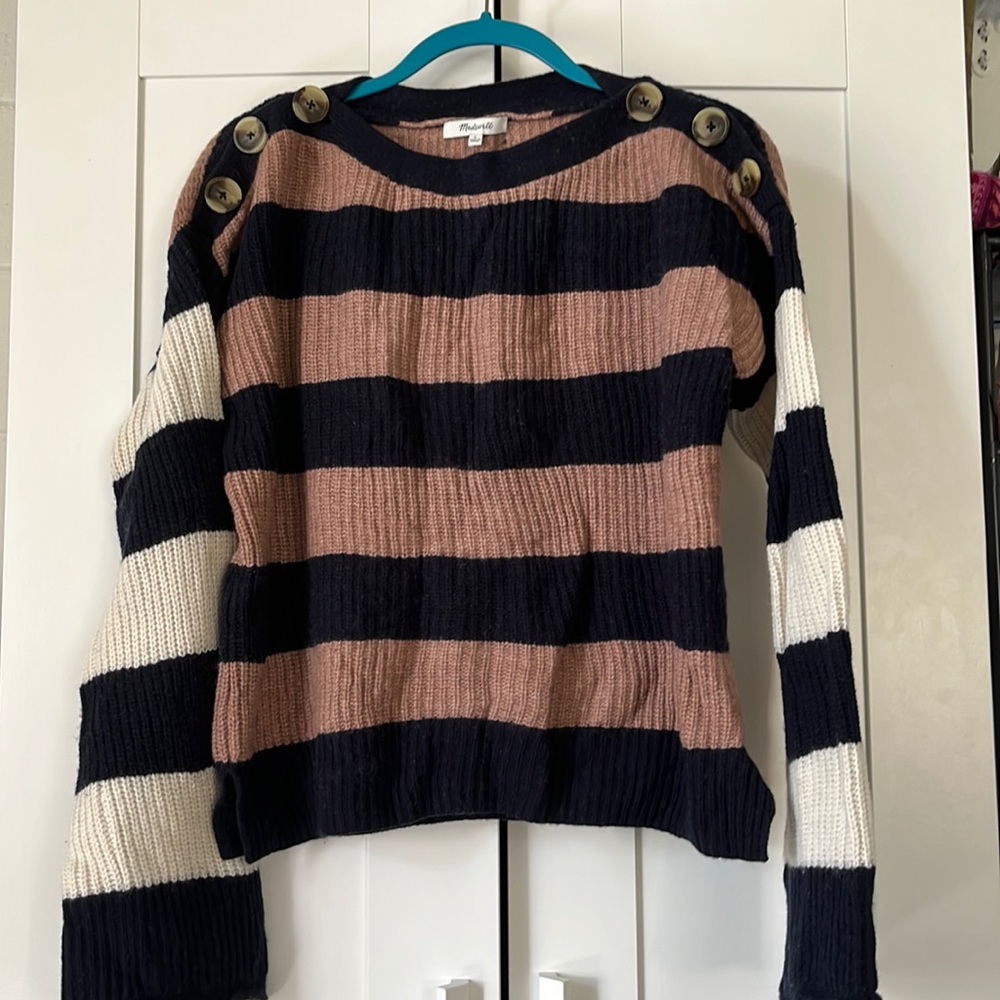 Three toned striped madewell sweater